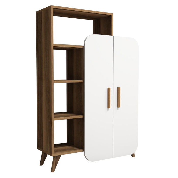 Hanah Home Estantería Nogal y Blanco Hanah Home Estantería Nogal y Blanco